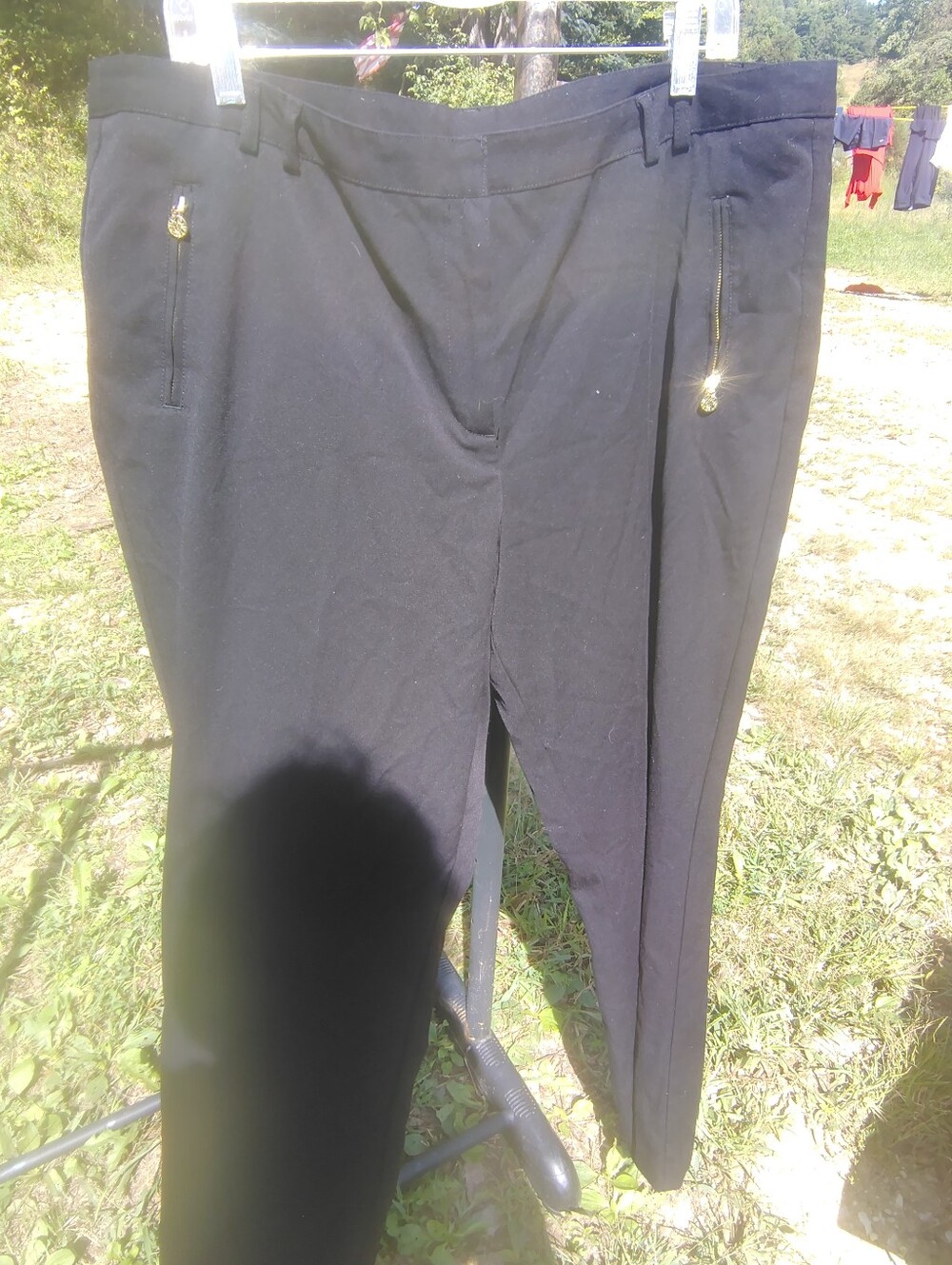 Classic Black Women's Dress Pants with Gold Zipper Details Anne Klein 16